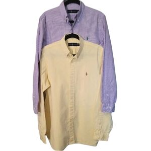 POLO RALPH LAUREN 2 men's long sleeve button-down casual preppy academia shirts